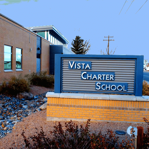 New Vista Charter School sign in front of school